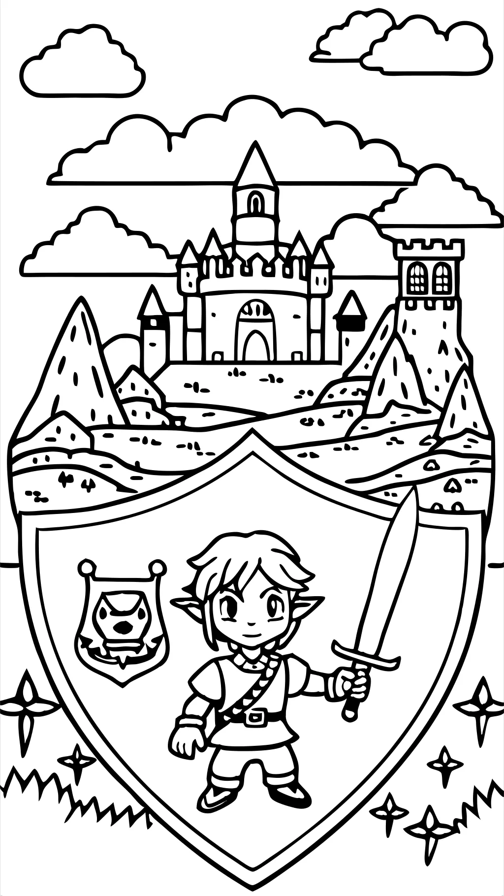 Página para colorear de Zelda